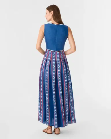 Emporio Sirenuse Cinzia Dress in Blue Horizon Print | Thumbnail 5 Emporio Sirenuse Cinzia Dress in Blue Horizon Print | Thumbnail 5