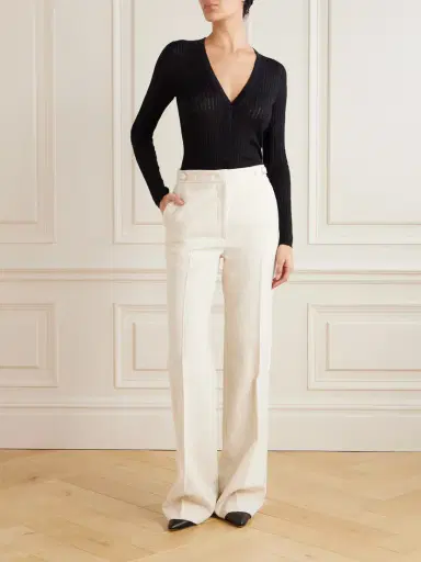 Gabriela Hearst Emma Pointelle Knit Cardigan in Black Cashmere Silk | Thumbnail 2 Gabriela Hearst Emma Pointelle Knit Cardigan in Black Cashmere Silk | Thumbnail 2