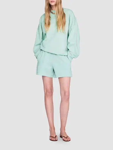 ANINE BING Women's Miles Cotton Fleece Oversized Sweatshirt - Green | Thumbnail 2 ANINE BING Women's Miles Cotton Fleece Oversized Sweatshirt - Green | Thumbnail 2