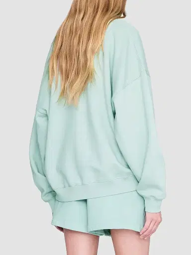ANINE BING Women's Miles Cotton Fleece Oversized Sweatshirt - Green | Thumbnail 3 ANINE BING Women's Miles Cotton Fleece Oversized Sweatshirt - Green | Thumbnail 3