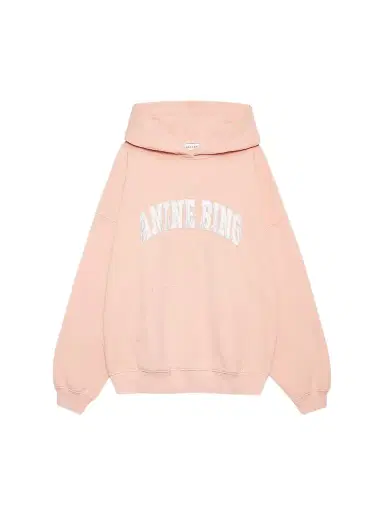 Anine Bing Women's Harvey Logo Cotton Fleece Hoodie - Blush - Size XXS | Thumbnail 1 Anine Bing Women's Harvey Logo Cotton Fleece Hoodie - Blush - Size XXS | Thumbnail 1