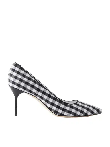 Manolo Blahnik Bb 70 Checked Woven Pumps | Thumbnail 1 Manolo Blahnik Bb 70 Checked Woven Pumps | Thumbnail 1