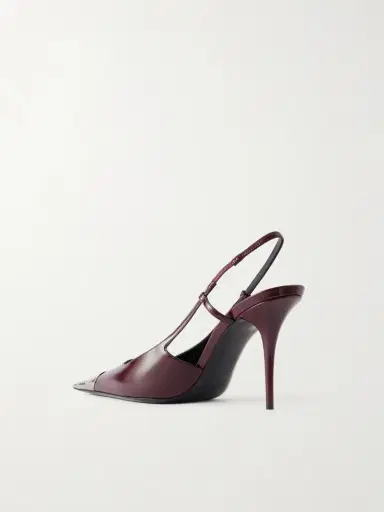 Saint Laurent Jeanne Cassandre-embossed Leather Slingback Pumps | Thumbnail 3 Saint Laurent Jeanne Cassandre-embossed Leather Slingback Pumps | Thumbnail 3