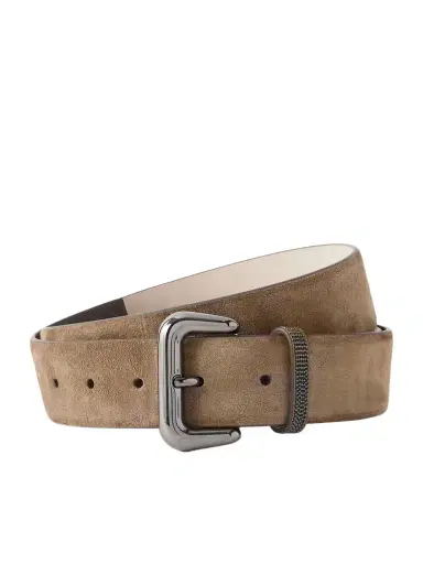 Brunello Cucinelli Monili-embellished Suede Belt | Thumbnail 1 Brunello Cucinelli Monili-embellished Suede Belt | Thumbnail 1