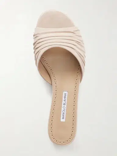 Manolo Blahnik Pirua 10 Pleated Suede Sandals | Thumbnail 6 Manolo Blahnik Pirua 10 Pleated Suede Sandals | Thumbnail 6