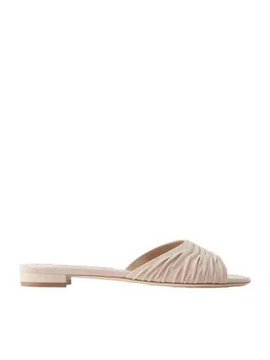 Manolo Blahnik Pirua 10 Pleated Suede Sandals | Thumbnail 1 Manolo Blahnik Pirua 10 Pleated Suede Sandals | Thumbnail 1