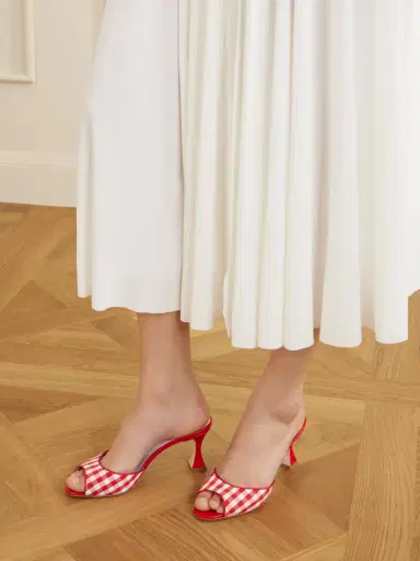 Manolo Blahnik Jadara 70 Checked Woven Sandals | Thumbnail 2 Manolo Blahnik Jadara 70 Checked Woven Sandals | Thumbnail 2