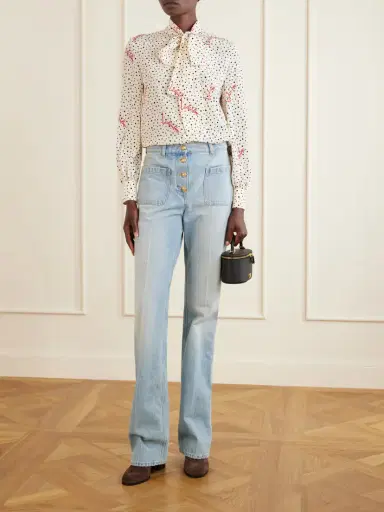 Valentino Garavani Pussy-bow Polka-dot Silk Crepe De Chine Blouse | Thumbnail 2 Valentino Garavani Pussy-bow Polka-dot Silk Crepe De Chine Blouse | Thumbnail 2