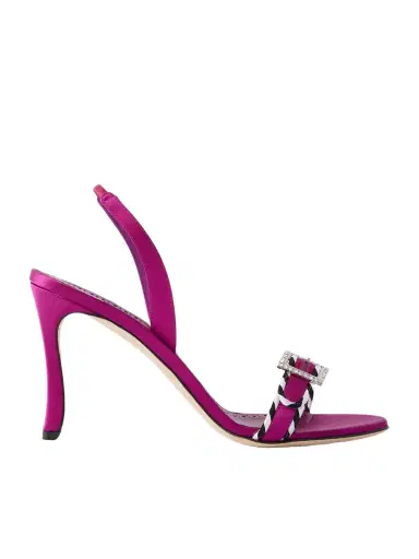 Manolo Blahnik Sumbasan 90 Embellished Satin Sandals | Thumbnail 1 Manolo Blahnik Sumbasan 90 Embellished Satin Sandals | Thumbnail 1