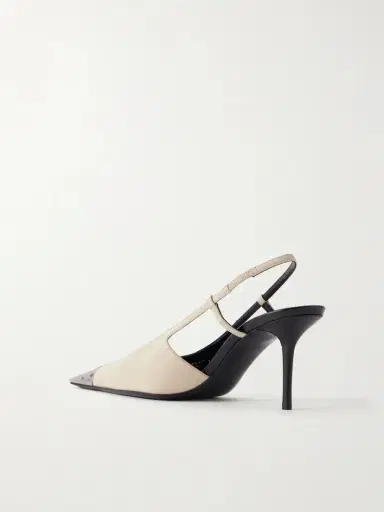 Saint Laurent Jeanne Cassandre-embossed Leather Slingback Pumps | Thumbnail 3 Saint Laurent Jeanne Cassandre-embossed Leather Slingback Pumps | Thumbnail 3