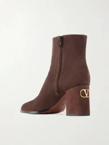Valentino Garavani Vlogo 80 Bootie Fawcette Suede Ankle Boots | Thumbnail 3 Valentino Garavani Vlogo 80 Bootie Fawcette Suede Ankle Boots | Thumbnail 3
