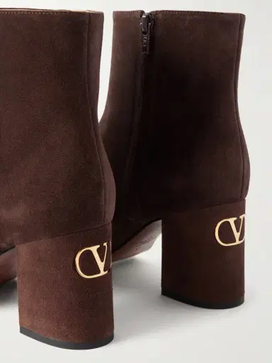 Valentino Garavani Vlogo 80 Bootie Fawcette Suede Ankle Boots | Thumbnail 5 Valentino Garavani Vlogo 80 Bootie Fawcette Suede Ankle Boots | Thumbnail 5
