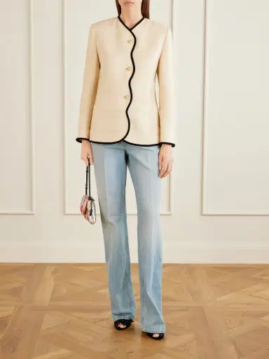 Valentino Garavani Silk And Linen-blend Canvas Jacket | Thumbnail 2 Valentino Garavani Silk And Linen-blend Canvas Jacket | Thumbnail 2