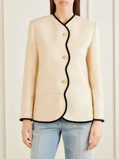Valentino Garavani Silk And Linen-blend Canvas Jacket | Thumbnail 3 Valentino Garavani Silk And Linen-blend Canvas Jacket | Thumbnail 3