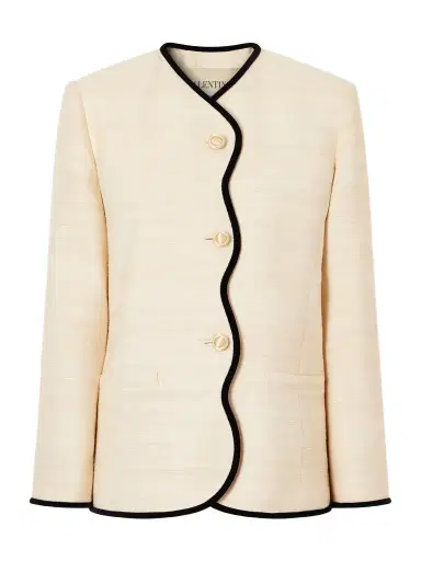 Valentino Garavani Silk And Linen-blend Canvas Jacket | Thumbnail 1 Valentino Garavani Silk And Linen-blend Canvas Jacket | Thumbnail 1