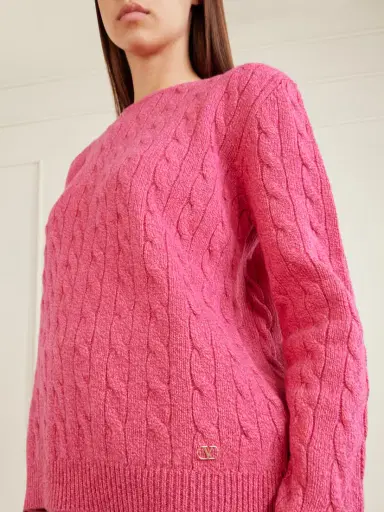 Valentino Garavani Cable-knit Virgin Wool Sweater | Thumbnail 4 Valentino Garavani Cable-knit Virgin Wool Sweater | Thumbnail 4