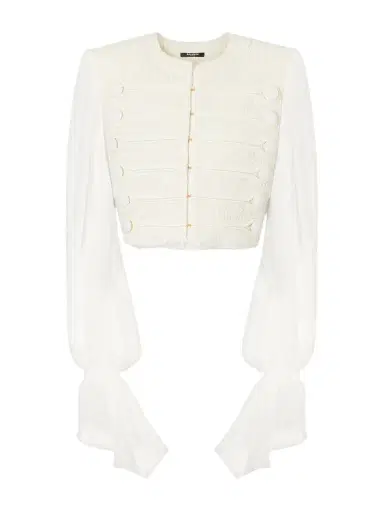 Balmain Brandebourg Tweed Blouse | Thumbnail 1 Balmain Brandebourg Tweed Blouse | Thumbnail 1