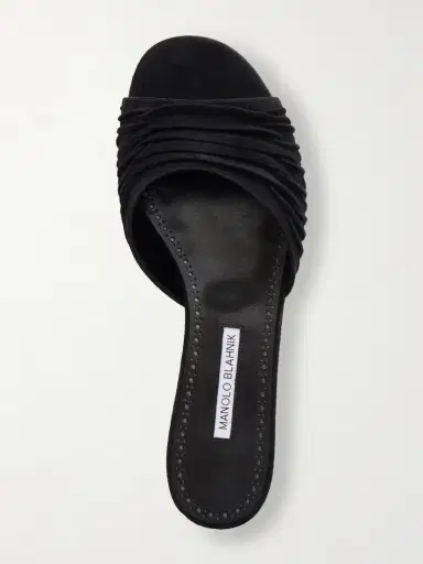 Manolo Blahnik Pirua 10 Pleated Suede Sandals | Thumbnail 6 Manolo Blahnik Pirua 10 Pleated Suede Sandals | Thumbnail 6