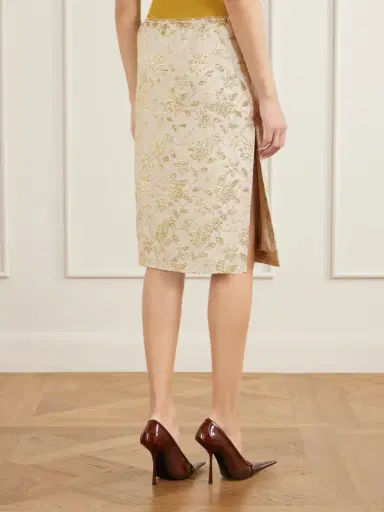 Saint Laurent Floral-brocade Midi Skirt | Thumbnail 4 Saint Laurent Floral-brocade Midi Skirt | Thumbnail 4
