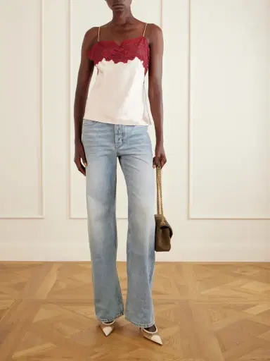 Saint Laurent Lace-trimmed Silk-satin Camisole | Thumbnail 2 Saint Laurent Lace-trimmed Silk-satin Camisole | Thumbnail 2