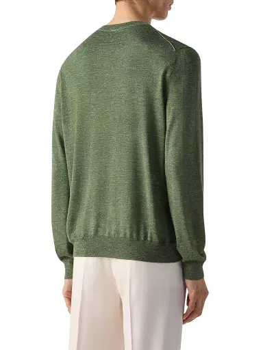 Zegna Men's Silk Cashmere and Linen Crewneck Sweater | Thumbnail 3 Zegna Men's Silk Cashmere and Linen Crewneck Sweater | Thumbnail 3