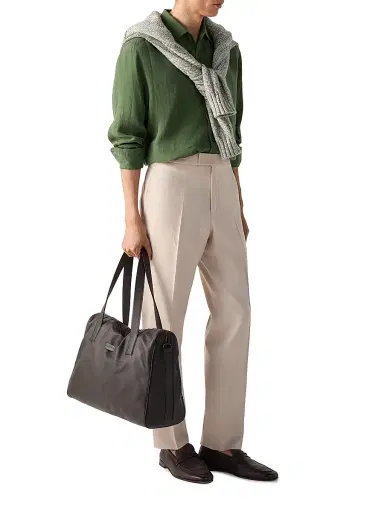 Zegna Men's Oasi Lino Shirt - Pine Green - Size Medium | Thumbnail 5 Zegna Men's Oasi Lino Shirt - Pine Green - Size Medium | Thumbnail 5