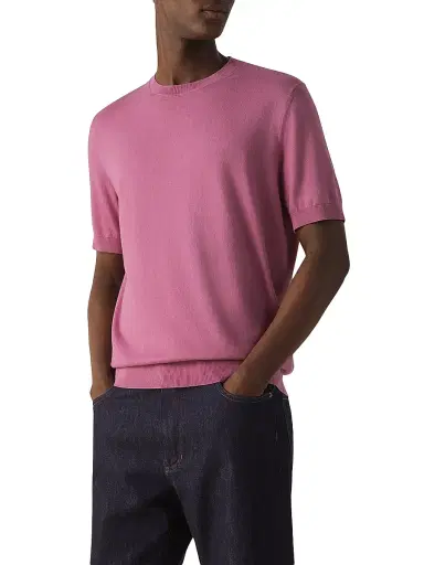 ZEGNA Men's Premium Cotton T-Shirt - Pink | Thumbnail 2 ZEGNA Men's Premium Cotton T-Shirt - Pink | Thumbnail 2