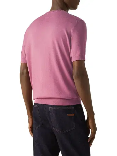 ZEGNA Men's Premium Cotton T-Shirt - Pink | Thumbnail 3 ZEGNA Men's Premium Cotton T-Shirt - Pink | Thumbnail 3