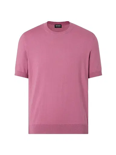 ZEGNA Men's Premium Cotton T-Shirt - Pink | Thumbnail 1 ZEGNA Men's Premium Cotton T-Shirt - Pink | Thumbnail 1