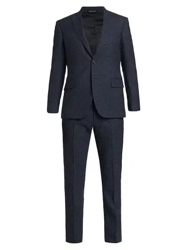 Saks Fifth Avenue Men's COLLECTION Spacedye Wool Suit - Navy Blazer - Size 44 | Thumbnail 1 Saks Fifth Avenue Men's COLLECTION Spacedye Wool Suit - Navy Blazer - Size 44 | Thumbnail 1