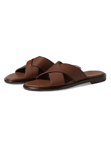 Zegna Men's Leather Sandals - Almond Brown - Size 11.5 | Thumbnail 2 Zegna Men's Leather Sandals - Almond Brown - Size 11.5 | Thumbnail 2