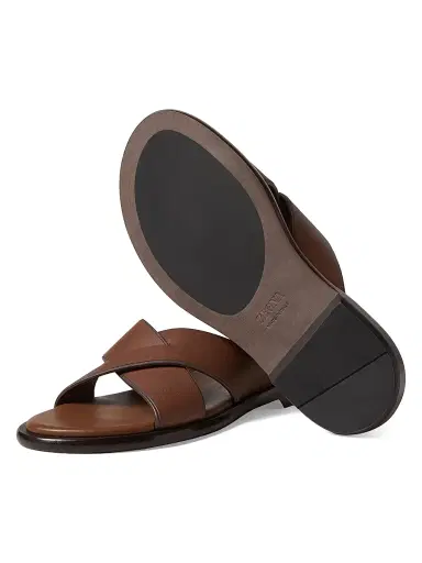 Zegna Men's Leather Sandals - Almond Brown - Size 11.5 | Thumbnail 3 Zegna Men's Leather Sandals - Almond Brown - Size 11.5 | Thumbnail 3