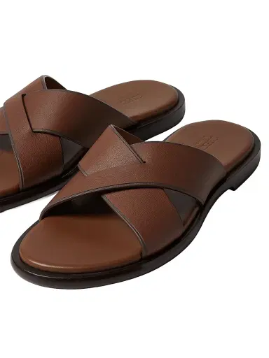 Zegna Men's Leather Sandals - Almond Brown - Size 11.5 | Thumbnail 5 Zegna Men's Leather Sandals - Almond Brown - Size 11.5 | Thumbnail 5