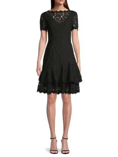 Shani Women's Floral Lace Dress - Black | Thumbnail 3 Shani Women's Floral Lace Dress - Black | Thumbnail 3