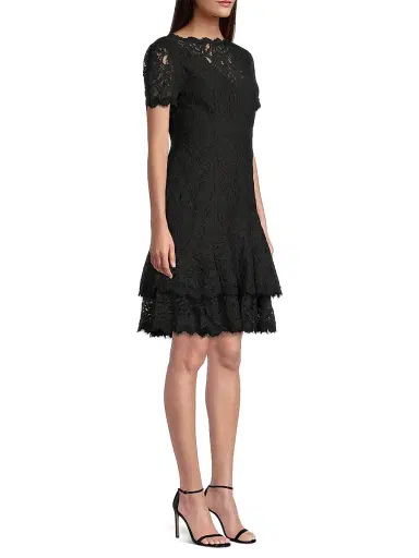 Shani Women's Floral Lace Dress - Black | Thumbnail 4 Shani Women's Floral Lace Dress - Black | Thumbnail 4