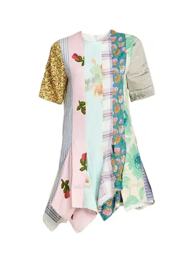 MOSCHINO Women's Patchwork Print Cotton Mini Dress - Size 4 | Thumbnail 1 MOSCHINO Women's Patchwork Print Cotton Mini Dress - Size 4 | Thumbnail 1