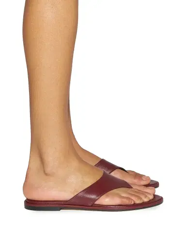 aeyde Women's Amaya Leather Flat Sandals - Port - Size 6.5 | Thumbnail 2 aeyde Women's Amaya Leather Flat Sandals - Port - Size 6.5 | Thumbnail 2