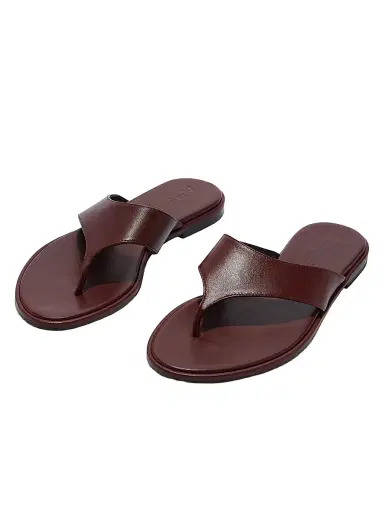 aeyde Women's Amaya Leather Flat Sandals - Port - Size 6.5 | Thumbnail 5 aeyde Women's Amaya Leather Flat Sandals - Port - Size 6.5 | Thumbnail 5