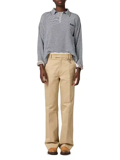 Miu Miu Women's Cotton, Cashmere and Silk Polo Shirt - White Multicolor - Size 6 | Thumbnail 2 Miu Miu Women's Cotton, Cashmere and Silk Polo Shirt - White Multicolor - Size 6 | Thumbnail 2