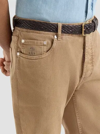 Brunello Cucinelli Men's Lightweight Denim Traditional Fit Five-Pocket Jeans | Thumbnail 4 Brunello Cucinelli Men's Lightweight Denim Traditional Fit Five-Pocket Jeans | Thumbnail 4
