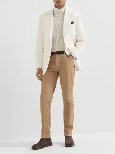 Brunello Cucinelli Men's Lightweight Denim Traditional Fit Five-Pocket Jeans | Thumbnail 6 Brunello Cucinelli Men's Lightweight Denim Traditional Fit Five-Pocket Jeans | Thumbnail 6