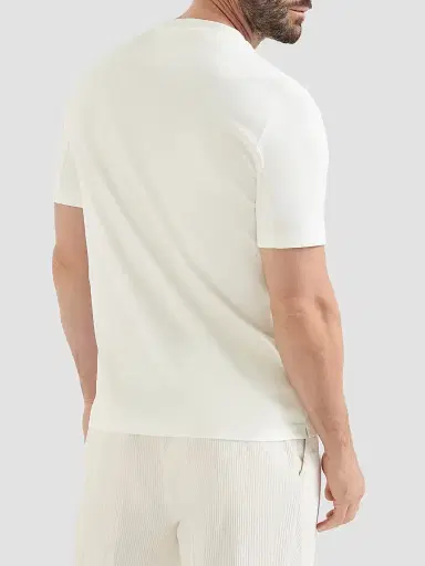 Brunello Cucinelli Men's Cotton Jersey Crew-Neck T-Shirt with Print - Off White | Thumbnail 4 Brunello Cucinelli Men's Cotton Jersey Crew-Neck T-Shirt with Print - Off White | Thumbnail 4