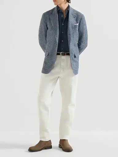 Brunello Cucinelli Men's Garment Dyed Easy Fit Western Shirt | Thumbnail 6 Brunello Cucinelli Men's Garment Dyed Easy Fit Western Shirt | Thumbnail 6