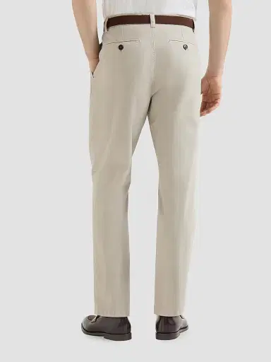 Brunello Cucinelli Men's Garment-Dyed Trousers in Peached Cotton Gabardine - Beige | Thumbnail 3 Brunello Cucinelli Men's Garment-Dyed Trousers in Peached Cotton Gabardine - Beige | Thumbnail 3