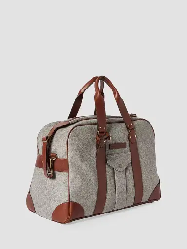 Brunello Cucinelli Men's Wool, Alpaca and Cashmere Flannel Street Bag - Medium Grey | Thumbnail 2 Brunello Cucinelli Men's Wool, Alpaca and Cashmere Flannel Street Bag - Medium Grey | Thumbnail 2