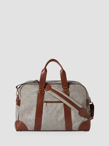 Brunello Cucinelli Men's Wool, Alpaca and Cashmere Flannel Street Bag - Medium Grey | Thumbnail 3 Brunello Cucinelli Men's Wool, Alpaca and Cashmere Flannel Street Bag - Medium Grey | Thumbnail 3