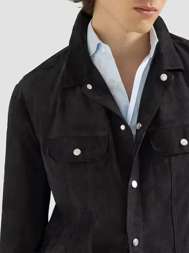 Brunello Cucinelli Men's Suede Four-Pocket Jacket | Thumbnail 4 Brunello Cucinelli Men's Suede Four-Pocket Jacket | Thumbnail 4
