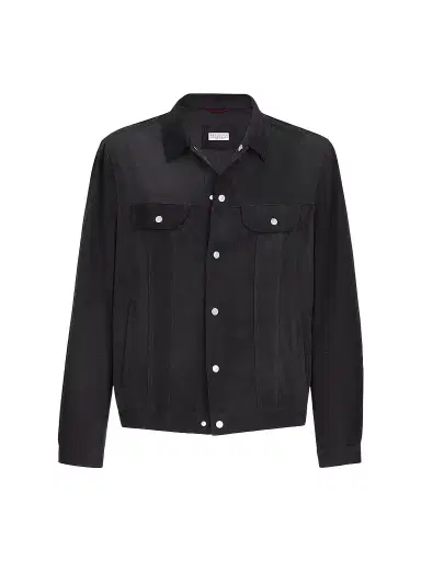 Brunello Cucinelli Men's Suede Four-Pocket Jacket | Thumbnail 1 Brunello Cucinelli Men's Suede Four-Pocket Jacket | Thumbnail 1