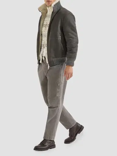 Brunello Cucinelli Men's Cotton Jersey Long Sleeve Mock Neck T-Shirt - Off White | Thumbnail 6 Brunello Cucinelli Men's Cotton Jersey Long Sleeve Mock Neck T-Shirt - Off White | Thumbnail 6