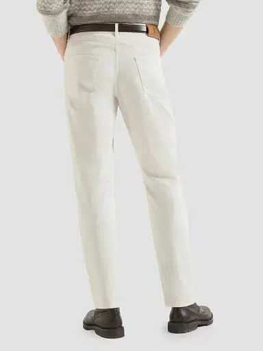 Brunello Cucinelli Men's Garment-Dyed Comfort Denim Five-Pocket Jeans - White | Thumbnail 4 Brunello Cucinelli Men's Garment-Dyed Comfort Denim Five-Pocket Jeans - White | Thumbnail 4